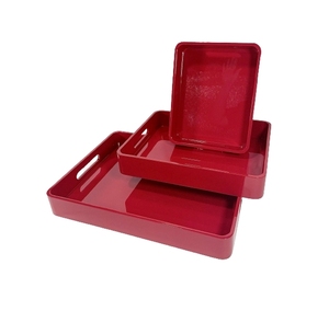 Bandeja de Servir de Madera Lacada de Lujo con Asas, Elegantes Platos Decorativos para la Encimera de la Cocina, Regalo de Inauguración de Casa - Product Image 1