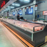 Réfrigérateurs commerciaux à porte plate ouverte, très demandés, pour supermarchés, réfrigérateurs pour la viande, vitrines réfrigérées