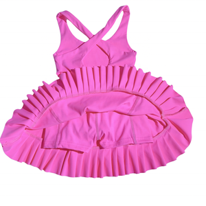 Kualitas tinggi gaun punggung terbuka tanpa lengan olahraga Jumpsuit Yoga Bodysuit anak senam kasual anak perempuan satu potong setelan tari - Product Image 1