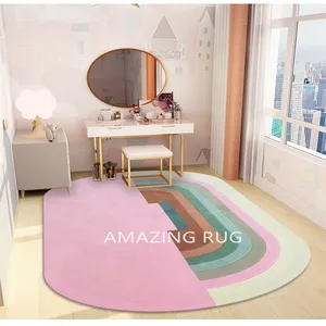 Pembe Oval yeni Modern halı tasarım renkli paspaslar büyük oturma odası zemin yatak odası halısı kilim
