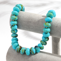 Nouveau Collier Bohème 2026 pour Femme, Perles Plates Abacus Turquoise et Perles Rondes en Acrylique, Accessoires Océan Bleu