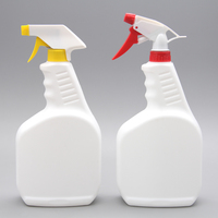 Bouteille pulvérisateur à gâchette manuelle en PEHD blanc de 1 litre, robuste 28/400, vide, avec sérigraphie pour liquides chimiques
