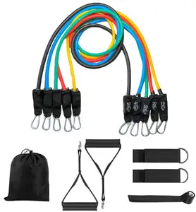factory outlet 150LB exercise natural latex tube 11pc resistance bands set