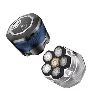 Afeitadora eléctrica rotativa flotante personalizada <span class=keywords><strong>komex</strong></span>, Afeitadora eléctrica resistente al agua con batería fuerte y pantalla LED para hombres calvos - Product Image 3