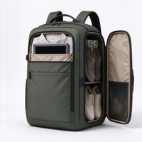 Sac à dos de voyage avec compartiment vertical séparé pour chaussures, pochette pour tablette et poches latérales en filet pour la salle de sport, le travail et les voyages de week-end