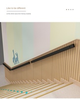 Rampe d'escalier en acier galvanisé à fixation au sol avec éclairage LED intégré, résistante à la rouille, garantie 2 ans pour escaliers et couloirs