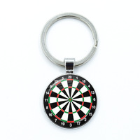 Porte-clés pendentif cible de fléchettes, style vintage européen et américain, bijou de l'histoire