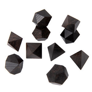 <strong>Personalised</strong> Custom Luxury Wooden Dice <strong>Set</strong> 6pcs Mixed Polyhedral Cubes D4 D8 D10 D20 DIY Game Dice for DND with Bag - Product Image 3