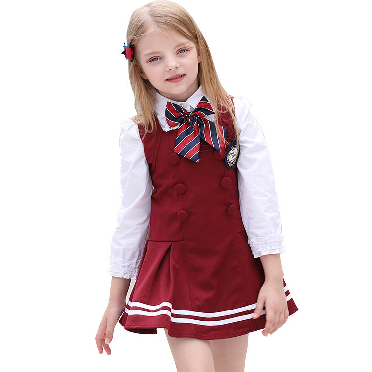 red school pinafore