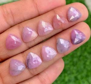 Piedras Preciosas Sueltas de Color Rosa Natural, Corte Triangular, Forma Trillón, Corte Rosa, Origen TZ, para la Elaboración de Joyas - Product Image 2