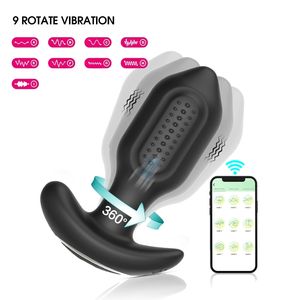 2025 diskon besar Remote Control nirkabel pria pemijat prostat bergetar berputar <span class=keywords><strong>Anal</strong></span> <span class=keywords><strong>Vibrator</strong></span> Butt Plug Dilator mainan seks - Product Image 2