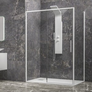 Box Doccia Kamalu KLA-4000N 70x150 Bianco con Porta Scorrevole, Vetro 6mm Senza Telaio, Materiale in Acciaio Inox e Alluminio, Altezza 200cm - Product Image 4