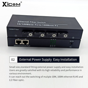 Convertidor de Medios de Fibra Óptica XICOM 100M, 4 Puertos, Transmisión de Fibra Única/Doble, DC 5V, LAN Cableada - Product Image 4