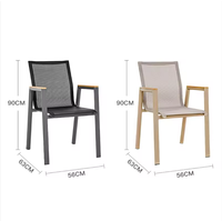 Ensemble de table et de chaises de patio en plastique noir, bois et métal, design moderne, réglable, pour restaurants, hôtels, parcs, vente en gros