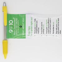 Stylo publicitaire économique à bille en plastique 0,5 mm, en forme de bannière, encre bleue/noire, logo personnalisé, nouveauté, pour usage de bureau, papeterie, cadeau