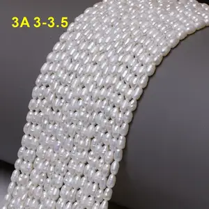 chinese pearls 3-4mm 3A rice shape pearls diy jewelry with pearls