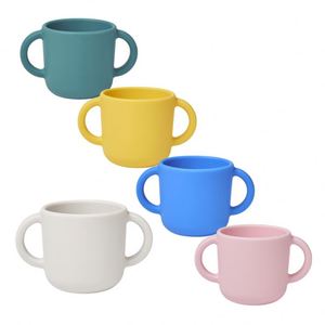 Baby Children Silicone Solid Color No Lid With Handle Compact Breakfast Water <b>Cup</b> for Promotion - Product Image 2