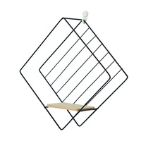 Étagère murale géométrique créative en fer, support de rangement mural en métal pour salon, chambre à coucher, décoration de la maison