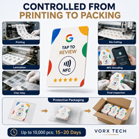 Carte de commentaires Google NFC Vorx Tech NTAG213 215 personnalisée, carte de commentaires Google NFC en acrylique