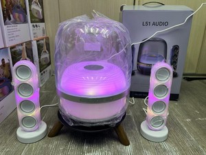 Altavoz de Cristal <span class=keywords><strong>L51</strong></span> Huoang - Sistema de Audio de Quinta Generación - Subwoofer Inalámbrico para Computadora con Pantalla Luminosa - Product Image 5