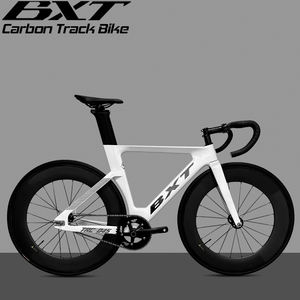 BXT Bicicletta da pista in fibra di carbonio 700C * 28C Ruote in carbonio ultraleggere Bici a scatto fisso a velocità singola - Product Image 1