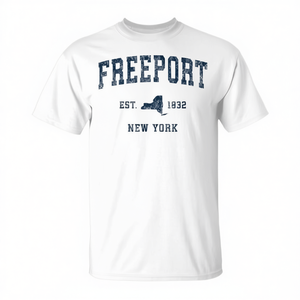 T-Shirt Vintage Freeport New York, Girocollo, Manica Corta, in Cotone, Unisex per Adulti, Promozionale - Product Image 2