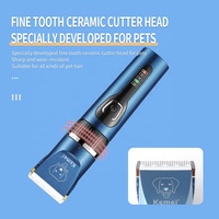 Tondeuse à chien rechargeable par USB Kemei KM-CW12 Tête de coupe en céramique Ciseaux professionnels pour animaux de compagnie Coiffeur pour chats Tondeuse électrique pour animaux de compagnie