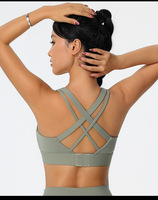 Damen Einfacher Wendbarer Sport-BH mit Hoher Unterstützung für Yoga und Fitness, Gepolsterte Cups, Verstellbare Kreuzgurte am Rücken, Atmungsaktiv und Schnelltrocknend