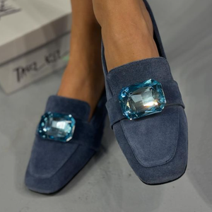 3.7*5cm grande boucle de chaussure en verre rectangulaire en métal fourche boucle de <span class=keywords><strong>pied</strong></span> pour appliques de bijoux supérieurs de chaussure - Product Image 2