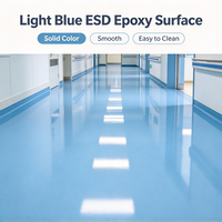 Revêtement de sol époxy autolissant de haute qualité, protection ESD, antidérapant, facile à nettoyer, résistant à l'usure, durable, pour hôpital