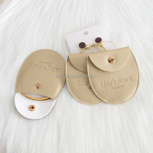 Magnifique boîte à bijoux en cuir PU doré, mini pochette unique pour accessoires avec bouton-pression, idéale pour emballer des bijoux en cadeau - Product Image 3