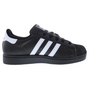 Scarpe Adidas Superstar II in Pelle da Donna, Colore Nero, Stile Basket, Dettagli Bianchi - Product Image 2