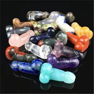 Small size 2.8cm crystal penis crafts healing crystals healing stones mini dildo crystal dildos