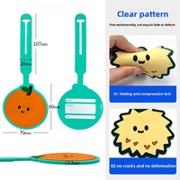 Étiquette de bagage en PVC en forme de pastèque irrégulière en résine époxy 2D, motif fruit de dessin animé mignon, orange, étanche et résistante à l'usure, en stock