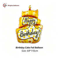 Ballons en aluminium en forme de dessert, cupcakes et gâteaux d'anniversaire, ensemble de ballons pour enfants, anniversaire, baby shower, fournitures de fête