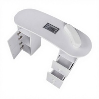 Table de Manucure Commerciale Moderne en Métal Blanc avec Plateau en Marbre, Collecteur de Poussière Écologique pour Salon de Beauté et Artisanat – Vente en Gros |