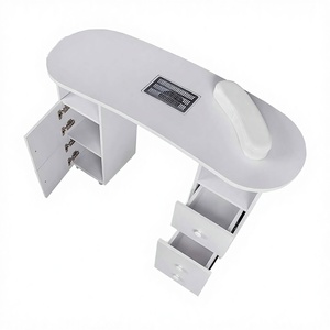 Wholesale White Manicure <b>Nail</b> <b>Table</b> with Dust Collector | B2B Beauty Salon Furniture | Jodhpur Furniture Export - Product Image 3