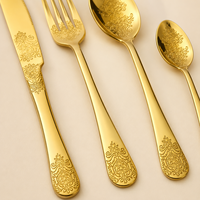 Ensemble d'ustensiles en acier inoxydable SS410, poli miroir, qualité alimentaire, durable, compatible lave-vaisselle, pour la restauration, les restaurants, les hôtels, en gros