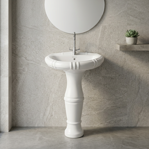 Ensemble de lavabo sur pied design en céramique et granit rouge moderne OEM pour salle de bain, villa, usage domestique, articles sanitaires Morbi - Product Image 1
