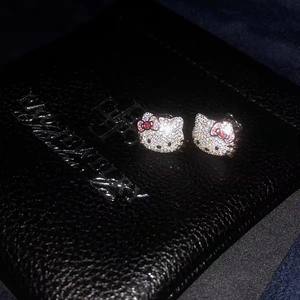 دروبشيبينغ الهيب هوب مثلج الأقراط القط الأزياء والمجوهرات الزركون الماس لطيف الكرتون الحيوان القرط القرط أقراط للفتيات - Product Image 5