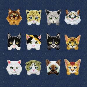 Patch kucing berperekat kartun Anime bordir Cat patch on untuk tas garmen - Product Image 1