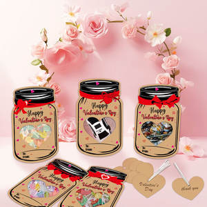 Cartes de la Saint-Valentin en forme de bouteille flottante pour enfants, cadeaux de fête scolaire en papier pour garçons, filles, tout-petits, échange en classe - Product Image 1