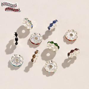 Anillos espaciadores de diamantes de imitación de Nantong, pequeñas cuentas chapadas en aleación para la fabricación de joyas DIY, pulseras, collares y accesorios. - Product Image 2