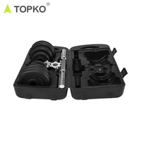 TOPKO Ensemble d'haltères multi-ajustables pour le fitness à domicile, ensemble d'haltères pour la musculation, poids 20kg