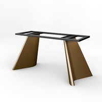 Support en fonte Base Pieds de table de bureau Étagère en dalle de roche en pierre de luxe Dessus en marbre Support de table à manger Pied en métal