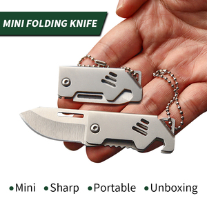 Navaja de Bolsillo Plegable Mini para Camping y Senderismo, con Llavero, Abrebotellas y Función de Desempaquetado - Product Image 1