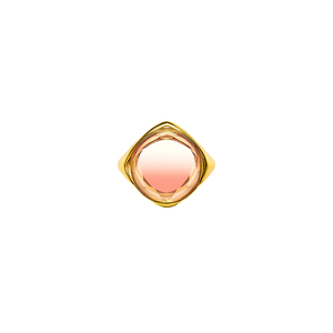 Bague en acier inoxydable 316L plaqué or PVD avec pierre rose pour femme - Product Image 2
