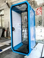 Petite Cabine Téléphonique Préfabriquée en Métal et Aluminium, Salle de Réunion Modulaire Micro Personnalisée Insonorisée