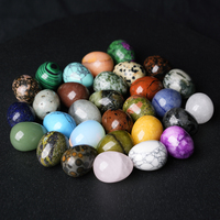 Mini oeufs de Pâques colorés sculptures en pierre de guérison Figurines en cristal pour décorations de Pâques