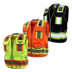 Chaleco de Seguridad de Alta Visibilidad Personalizado al por Mayor, Resistente, con Bolsillos, ANSI Clase 2, Reflectante, para Topógrafo, <span class=keywords><strong>Trabajo</strong></span> de Construcción - Product Image 1